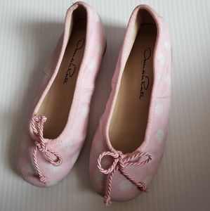 Pink Polka Dot Oscar De La Renta Toddler Flats